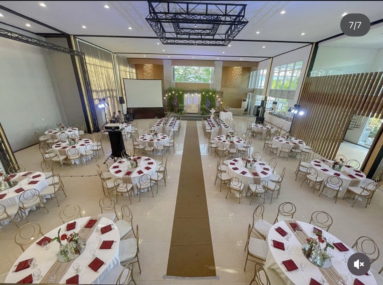 Ellen Hall — overhead front stage view